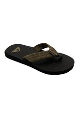 Quiksilver Youth Carver Suede Fixed Strap Kids Flip Flop Sandal Brown