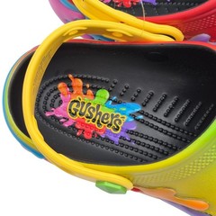 Crocs Gushers Classic Clogs with Jibbitz Charms Kids Size J4 Colorful Shoes