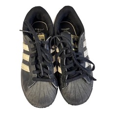SALE Adidas Original Superstar Black White Ortholite Kids Sneakers Size 2.5Y