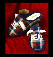 Dearfoams Memory Foam LIL’ BEAR slippers Fur Lined UNISEX: kids 2-3,8.75” length