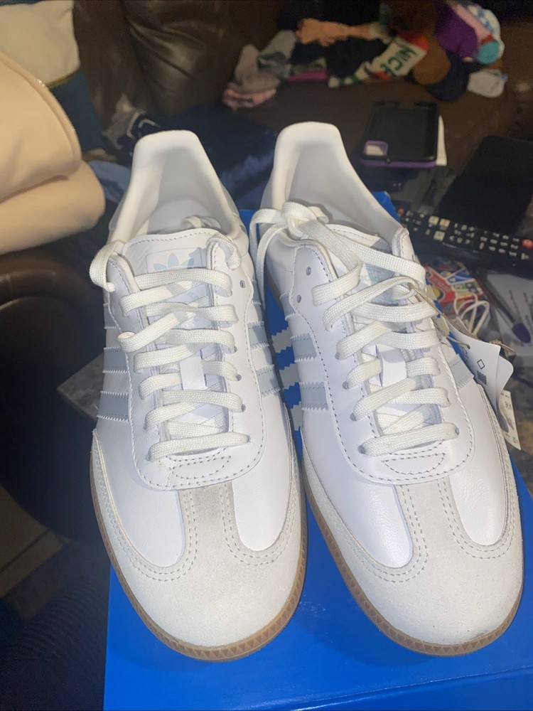 Adidas Samba OG J White/HalBlu/Gum3 Style Code :JS1752