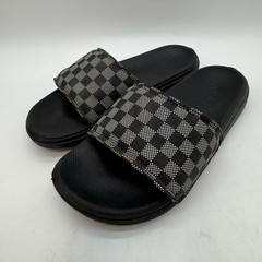 Vans Off The Wall Checkerboard La Costa Slide Youth 4 Black & White Skate Sandal