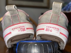 Converse All-Star Sneakers 764274F Double Tongue Grey Pink Youth Kids Sz 6