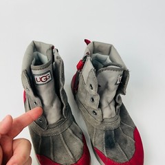 UGG Kids Boots Size 3 Turlock Waterproof Snow Boot Gray Red Hiking Outdoors