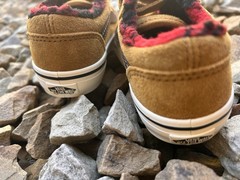 VANS OLD SKOOL V Suede Leather Hook & Loop Brown/Plaid – Toddler 7