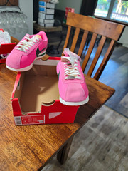 Nike Cortez Unisex Kids Sneakers US 6 Pink/Green/White Leather Lace IH2361-600