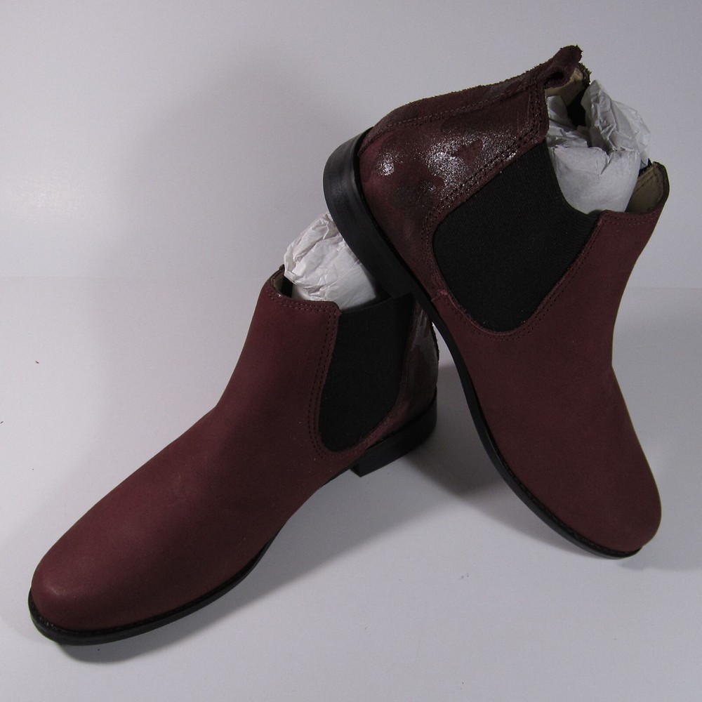 Marc Joseph Unisex Kids Webster Bootie MJ 17009 Red Wine Nubuck Leather 5.5 New