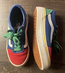 Vans Old Skool Yacht Club Colorblocked Blue Red Yellow Green Youth 12 Excellent