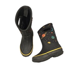 Lone Cone Boots Kids Size 7 Black MudBoot Space Planets Waterproof Winter Snow