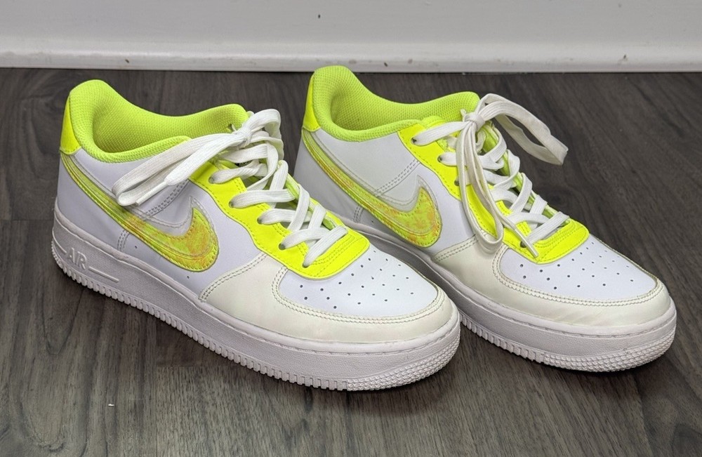 Nike Air Force 1 LV8 GS White Volt Pink Glow Neon Sneakers 6.5Y Womens 8