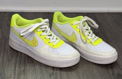 Nike Air Force 1 LV8 GS White Volt Pink Glow Neon Sneakers 6.5Y Womens 8