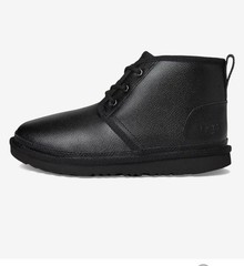 NEW UGG Neumel II Boot Black Leather Big Kids US3/UK2/EU35 (1136847K)