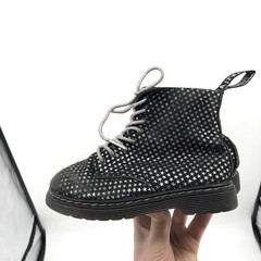 DR. MARTENS 1460 Pascal Suede Leather Star Print Boots Kids Black Doc Martens 10