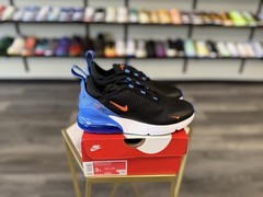 Size 3Y – Nike Air Max 270 Black Blue Crystal Turf Orange AO2372-047
