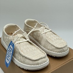 Hey Dude Wendy 43697-19B Kids 4 White Crochet Lace Moc Toe Slip-On Shoe Ebay3630