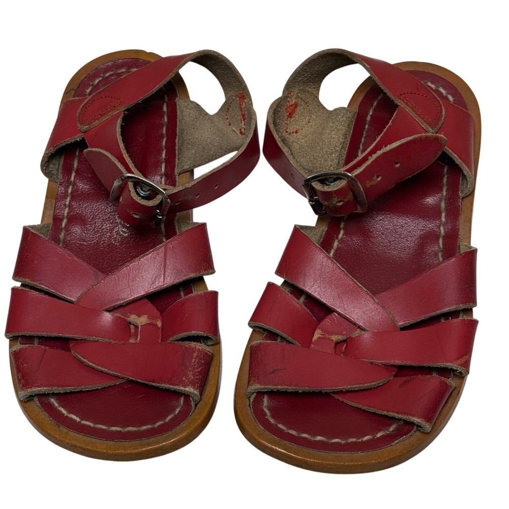 Salt Water Sandals Red Strappy Sandals Kids 9 Classic Retro SummerCoastal Beach