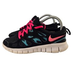 Nike Youth 5.5Y Black Pink Teal Free Run 2 443742-007 Running Shoes