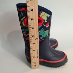 Lone Cone Dinosaur Print Kids Mud Boots Waterproof Toddler Size 4T Navy Blue