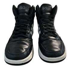 Adidas Hoops Mid 2.0 Youth Size 3 Black White High Top Sneakers 05/22