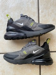 Nike Air Max 270 Gs Iron Grey-White-Black-Volt Sz 5.5Y [DZ5631-001]