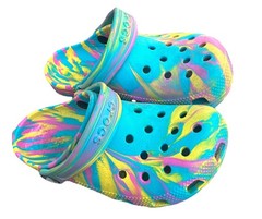 Crocs Classic Kids Clog Size 13 Multicolor Swirl Tie Dye Slip On Comfort Shoes