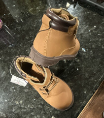 Kids Tan/Brown Lace-Up Ankle Boots US 7 Synthetic Upper Rubber Outsole