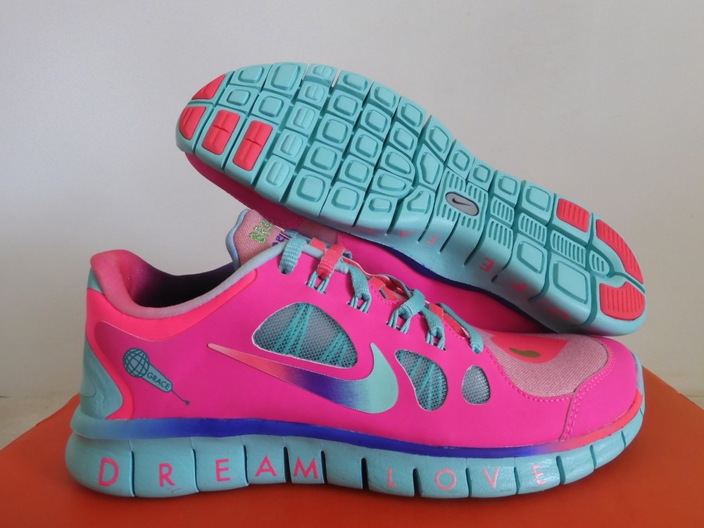 Nike Free 5.0 DB GS Doernbecher Hyper Pink-Turquoise-Gold Sz 6Y [640937-648]