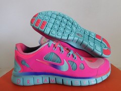 Nike Free 5.0 DB GS Doernbecher Hyper Pink-Turquoise-Gold Sz 6Y [640937-648]