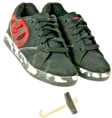 Heelys Propel 2.0 Black Red camo Lace Up Wheel rolling skate Shoes Youth 4