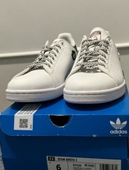 adidas Stan Smith J ID7220 White Green Synthetic Unisex Size 6