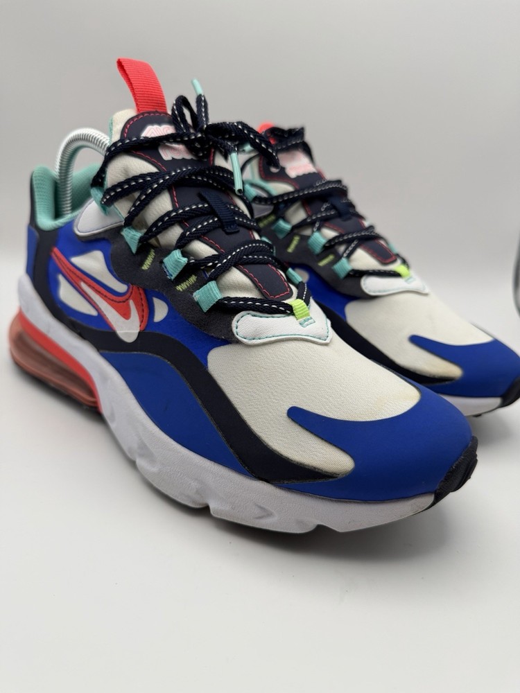 Nike Air Max 270 React Youth’s Size 7Y Blue Multi-Color Running Shoes Sneakers