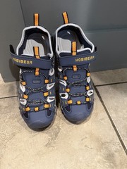 HOBIBEAR Unisex Kids Closed-Toe Sandals Hook & Loop Navy US 1.5 EU 35