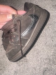 NIKE TRAVIS SCOTT JORDAN 1 RETRO LOW OG TODDLER SIZE US 7C VELVET BROWN