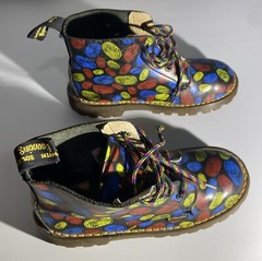 Dr. Doc Martens England Fingerprint 1460 Pascal Combat Boots Youth SZ 13 Vintage