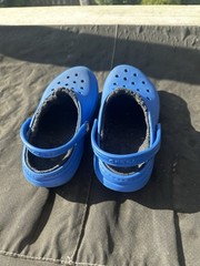 Crocs Unisex Kids Classic Lined Clog Bright Cobalt Blue Size J 4 Play Outdoor