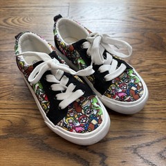 Nintendo Super Mario Bros Kids Multicolor Character Canvas Low Top Sneakers 13