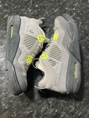 Nike Air Jordan 4 IV Retro SE Neon 95 Suede CT5343-007 GS Youth Size 7Y US