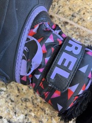 Sorel Purple/Black Geometric Commander Print Faux Fur Trim Snow Boots Child 9