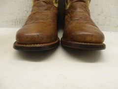Roper Kids Brown Leather Arrow Feather Cowboy Boots Size 9 Leather Sole