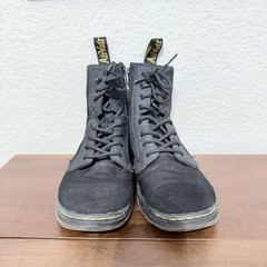 Doc Dr Martens Boots Combs J Combat Lace Up Black Canvas Zip Youth Kids Size 3