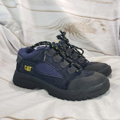 Cat Caterpillar Industrial Work Shoes Blue Leather Youth 6.5 Womens 8