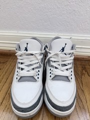 Jordan Air Jordan 3 Unisex Sneaker US 7 White/Gray/Navy Leather MP
