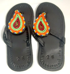 Beaded Flip Flops Sandals Child Unisex – Kids EU Size 26 – US Child Size 9 1/2