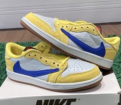 Jordan 1 Retro Low OG Travis Scott Canary PS Size 1.5Y Deadstock/Brand New!