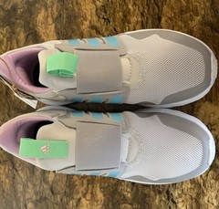 adidas Slip-On Sneakers Gray Mint Light Blue Pink Mesh Unisex Kids 5 Low Top