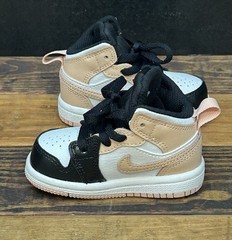 (TD) Nike Air Jordan 1 Mid White/Arctic Orange-Black 3C- NEW