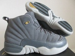 NIKE AIR JORDAN 12 RETRO BP DARK GREY-WOLF GREY SZ 2Y [151186-005]