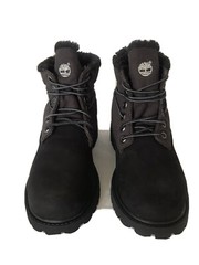 New Timberland Premium Roll Top Boot Black Nubuck Youth Girl/ Boy 3 M
