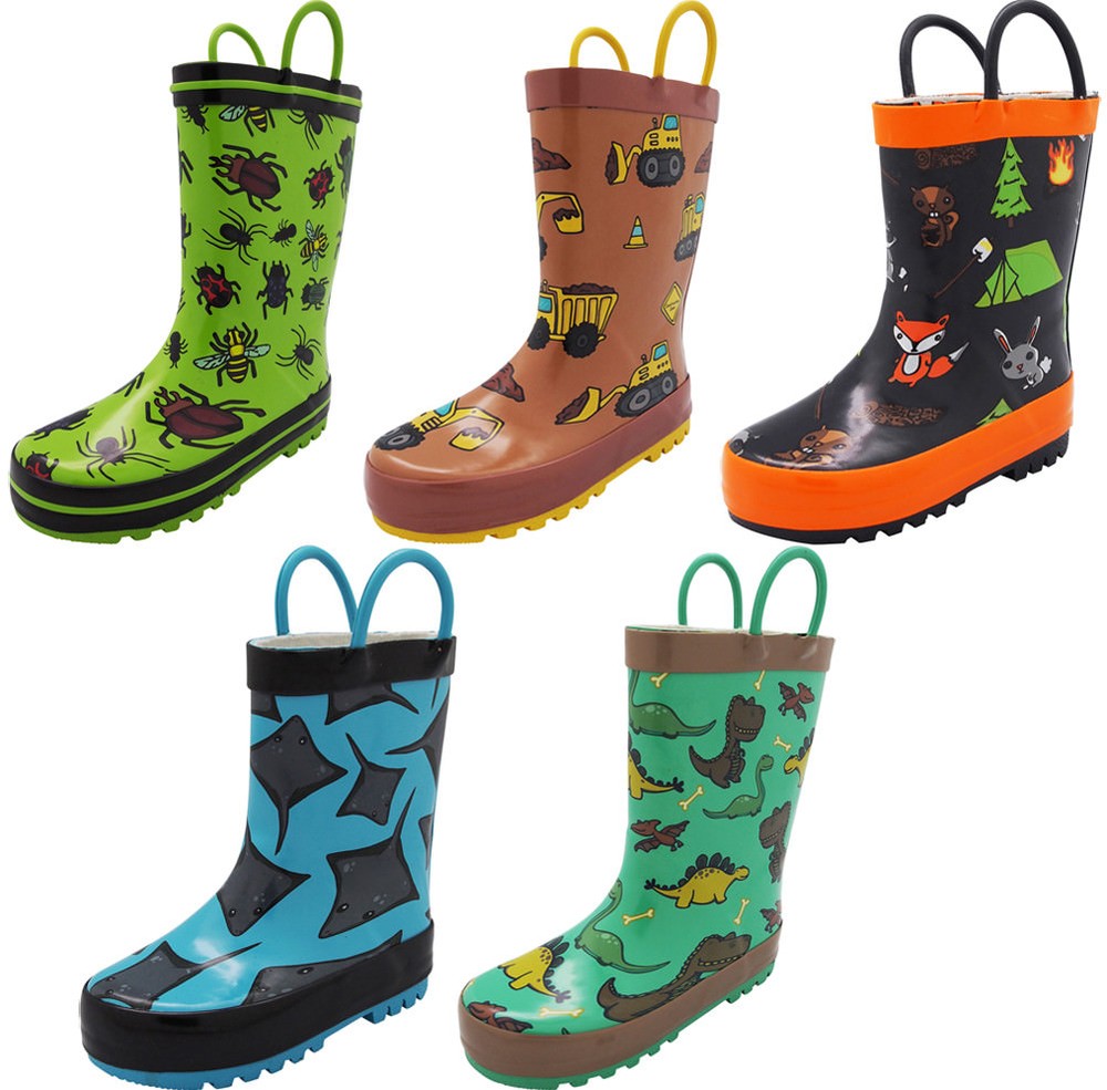 Norty Waterproof Rubber Rain Boots for Kids – Boys & Girls – Toddlers & Big Kids