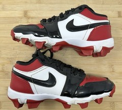 Nike Jordan 1 Low Youth Chicago Red Baseball Football Cleat HF6885-601 Size 3.5Y